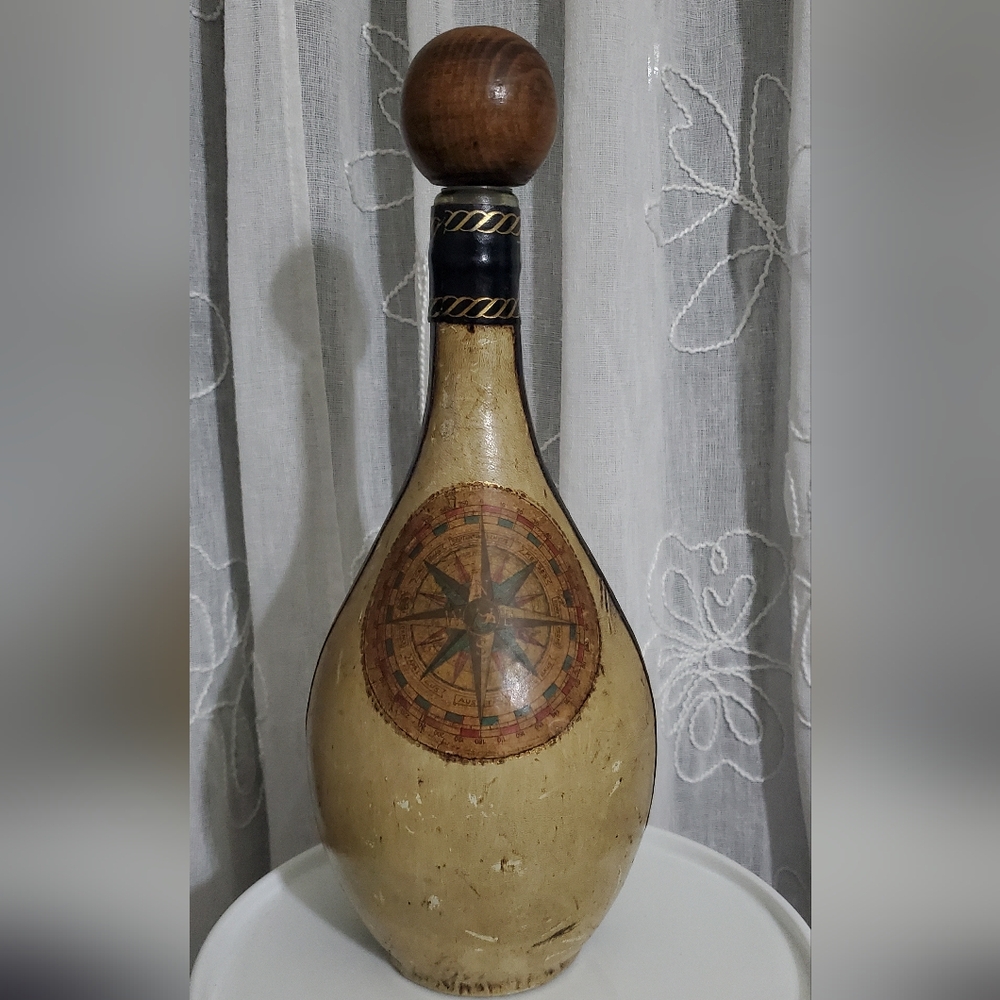 Genuine leather covered decanter